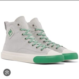 NEW P.F. Flyers All-American Hi Top Gray Green Canvas Sneakers 9